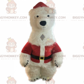 BIGGYMONKEY™ Inflatable White Teddy Bear Mascot Costume In