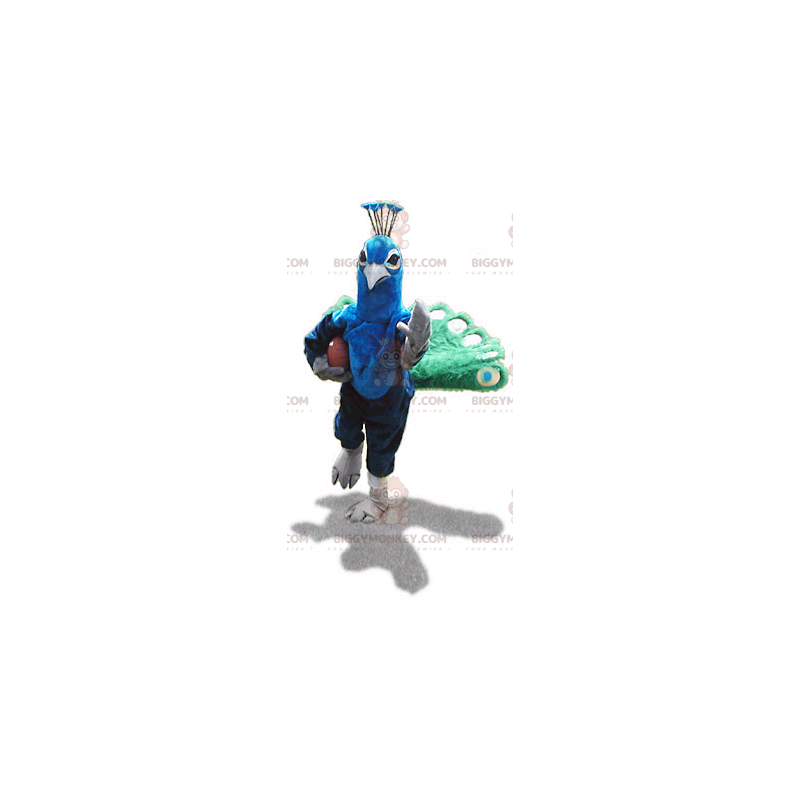 Disfraz de mascota BIGGYMONKEY™ de pavo real verde y azul - Mascota del pájaro - BIGGYMONKEY_01193 - BiggyMonkey.com