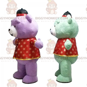 2 very colorful inflatable teddy bear costumes, giant