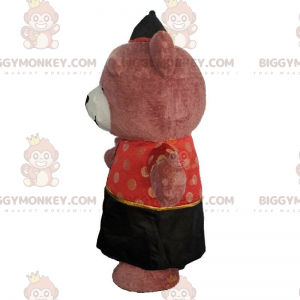 Inflatable bear costume dressed in an Asian outfit -