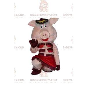 Cabaret pig BIGGYMONKEY™ mascot costume, cabaret fancy dress -