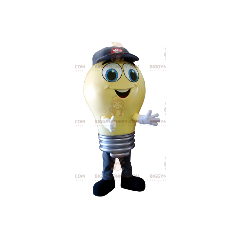 Gigantische gele gloeilamp BIGGYMONKEY™ mascottekostuum - Gigantische gele gloeilamp BIGGYMONKEY™ mascottekostuum -