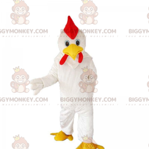 Costume de coq blanc géant, déguisement de poulet coloré -