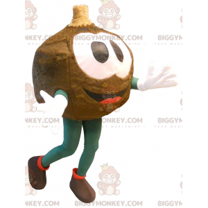 Καφέ κοστούμι μασκότ BIGGYMONKEY™ Big Round Head -