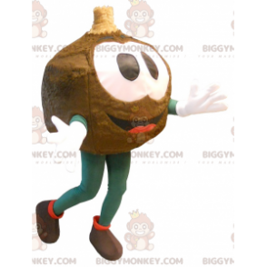 Brauner großer runder Kopf BIGGYMONKEY™ Maskottchen-Kostüm -