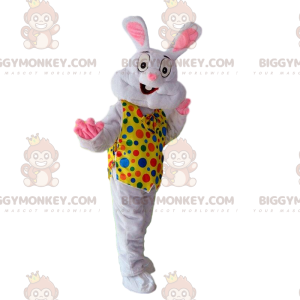 Disfraz de mascota de conejo blanco BIGGYMONKEY™ con chaleco