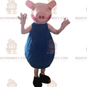 Pink pig costume with blue outfit - Biggymonkey.com