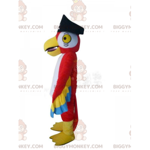 Costume da pappagallo rosso, con cappello da pirata -