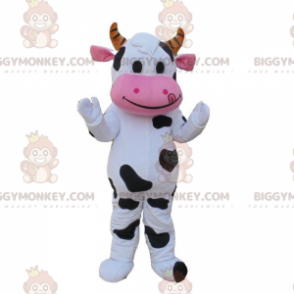White, black and pink cow costume, cowhide costume -
