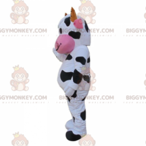 White, black and pink cow costume, cowhide costume -