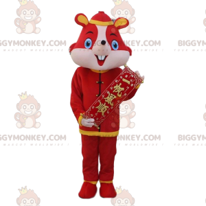 Röd mus kostym, asiatisk kostym - BiggyMonkey maskot