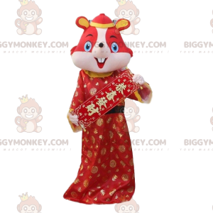 Kostým červené myši v čínském tradičním oděvu – Biggymonkey.com