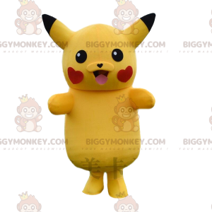 Obří kostým maskota Pikachu BIGGYMONKEY™ se srdíčky na tvářích