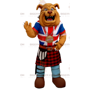 Bulldog BIGGYMONKEY™ Mascot Costume Dressed In Anglo Saxon