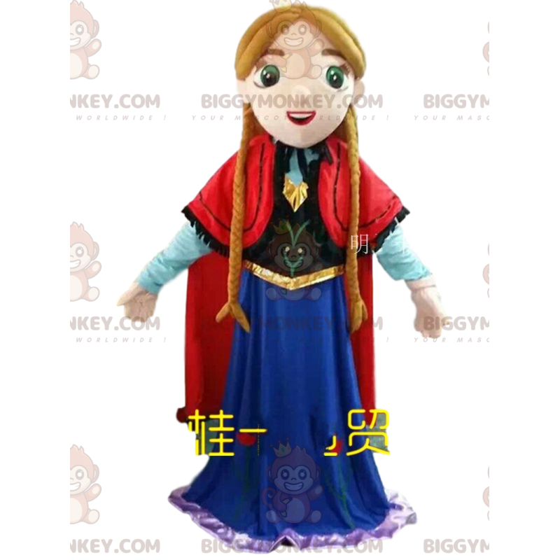 Costume de mascotte BIGGYMONKEY™ de la princesse Anna dans La