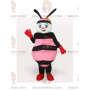 Rosa und schwarze Biene BIGGYMONKEY™ Maskottchenkostüm -