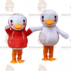 Kæmpe hvide andekostumer, 2 andekostumer - Biggymonkey.com