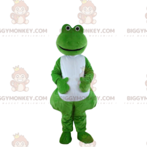  Costume da rana verde e bianco, costume da rana - Mascotte di rana - BIGGYMONKEY_010553 - BiggyMonkey.com
