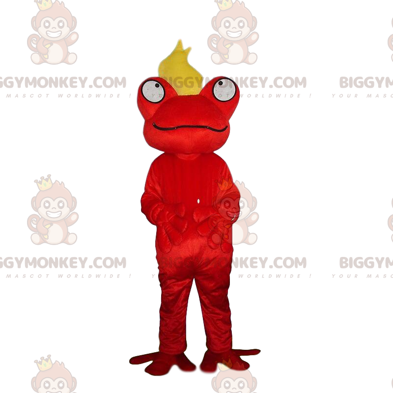 Rood kikkerkostuum met een lok geel haar - Biggymonkey.com Rood kikkerkostuum met een lok geel haar - Biggymonkey.com