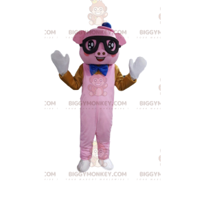 Pink pig costume with glasses - Biggymonkey.com
