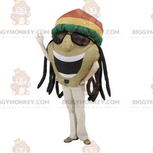 Jamaicansk mand BIGGYMONKEY™ maskotkostume med dreadlocks -