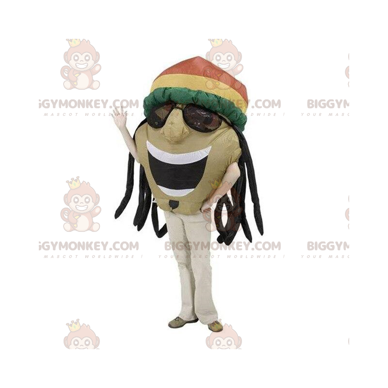 Jamaican Man BIGGYMONKEY™ Mascot Costume with Dreadlocks -