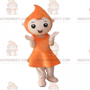 Kostým maskota BIGGYMONKEY™ s oranžovou hlavičkou Teardrop Head