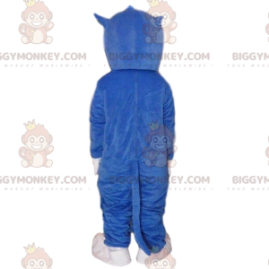 Blå og hvid kattekostume, plys kattekostume - Biggymonkey.com