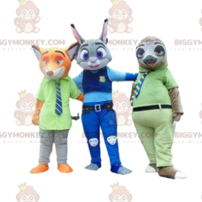 3 BIGGYMONKEY™s mascot, a fox, a rabbit and a sloth from Zootopia - Mascots famous people - BIGGYMONKEY_010564 - BiggyMonkey.com