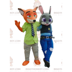 2 μασκότ BIGGYMONKEY™ του Nick Wilde και της Judy Hall από τη Zootopia - Μασκότ διάσημων χαρακτήρων - BiggyMonkey.com