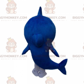 Blue and white shark costume with a bow tie - Biggymonkey.com