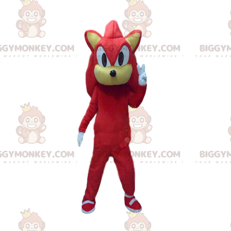 BIGGYMONKEY™ costume mascotte di Knuckles, personaggio famoso BIGGYMONKEY™ costume mascotte di Knuckles, personaggio famoso