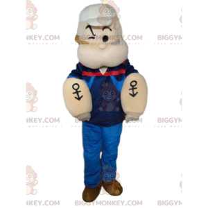 BIGGYMONKEY™ maskotdräkt av Popeye, den berömda spenatätande