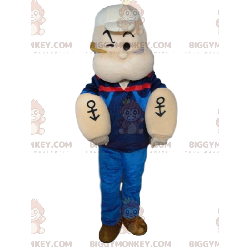 Costume de mascotte BIGGYMONKEY™ de Popeye, le marin mangeur Costume de mascotte BIGGYMONKEY™ de Popeye, le marin mangeur