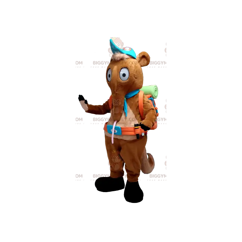 Brauner Tapir-Ameisenbär BIGGYMONKEY™ Maskottchen-Kostüm mit Brauner Tapir-Ameisenbär BIGGYMONKEY™ Maskottchen-Kostüm mit