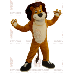 Black and White Orange Lion BIGGYMONKEY™ Mascot Costume -