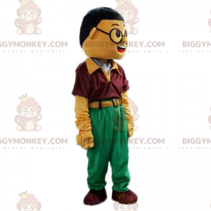 Asiatischer Mann BIGGYMONKEY™ Maskottchenkostüm, Asienkostüm -