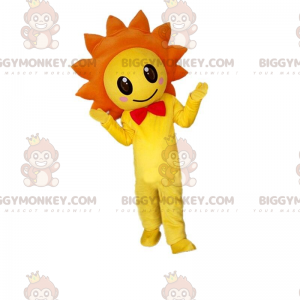 Costume de mascotte BIGGYMONKEY™ de fleur jaune et orange