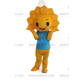 Mooi geel bloemenkostuum met een blauw t-shirt - Biggymonkey.com