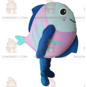 Rosa, blå och grön fiskdräkt, havsdräkt - BiggyMonkey maskot