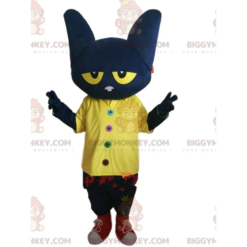 Super divertido disfraz de mascota de gato negro BIGGYMONKEY™ Super divertido disfraz de mascota de gato negro BIGGYMONKEY™