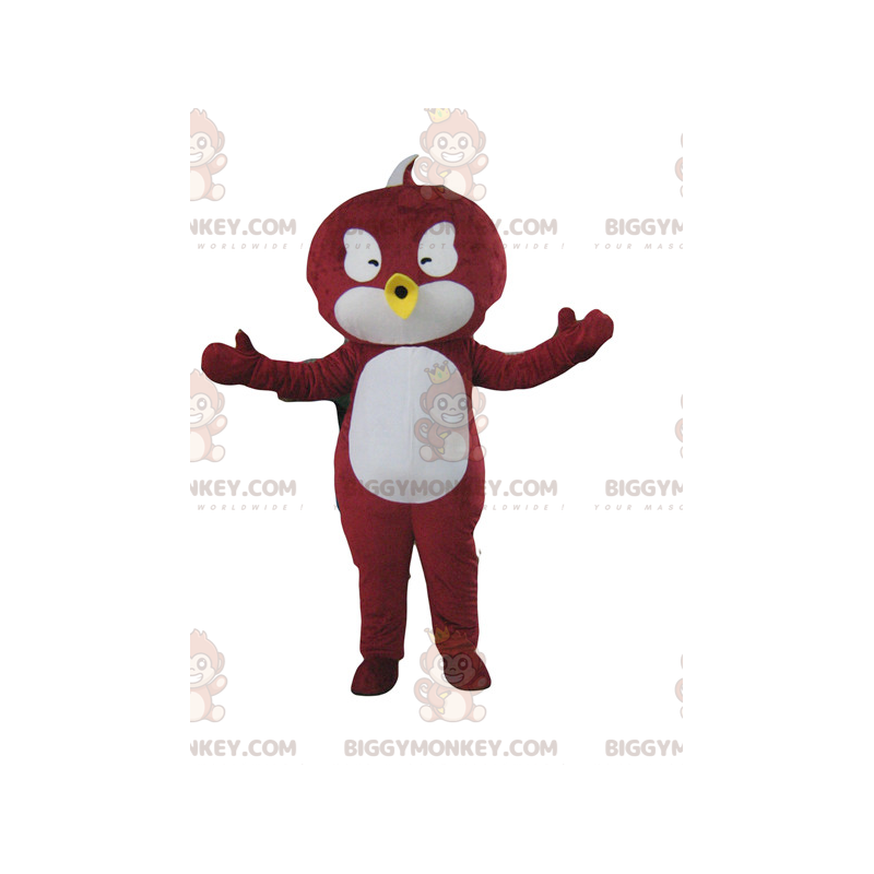 Disfraz de mascota pájaro rojo y blanco BIGGYMONKEY™ - Disfraz de mascota pájaro rojo y blanco BIGGYMONKEY™ -