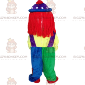 Fato de palhaço muito colorido com peruca vermelha - Mascotes de circo - BIGGYMONKEY_010629 - BiggyMonkey.com