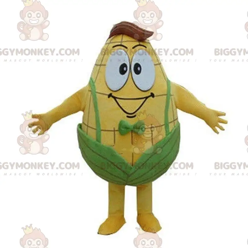Riesiger lächelnder Maiskolben BIGGYMONKEY™ Maskottchen-Kostüm Riesiger lächelnder Maiskolben BIGGYMONKEY™ Maskottchen-Kostüm