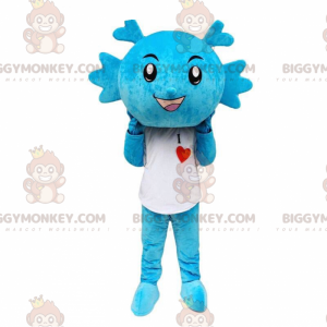 Mascotte kostuum blauwe draak BIGGYMONKEY™, kostuum blauw