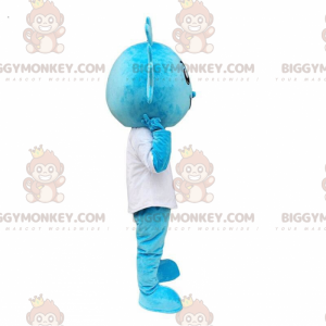 Costume de mascotte BIGGYMONKEY™ de dragon bleu, costume de