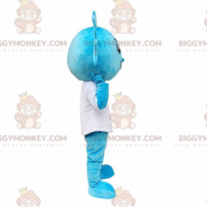 Blå drake BIGGYMONKEY™ maskotdräkt, blå varelsekostym -