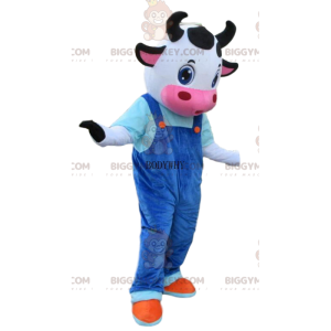 Ko kostume med blå overalls, ko BIGGYMONKEY™ maskot kostume - Ko-maskoter - BIGGYMONKEY_010646 - BiggyMonkey.com