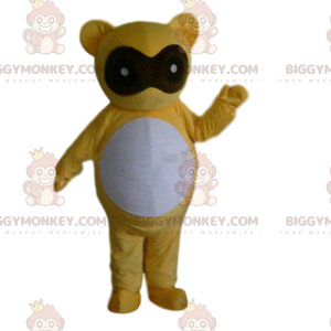 Yellow teddy bear costume with blindfold - Biggymonkey.com