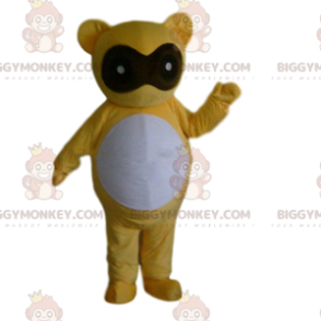 Gult bamsekostyme med bind for øynene - Bjørn maskot - BIGGYMONKEY_010650 - BiggyMonkey.com